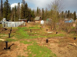 Фундамент на винтовых сваях в поселке Мысы