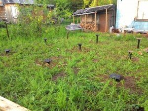 Беседка в Жебреях на винтовых сваях